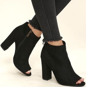 bamboo peep toe booties